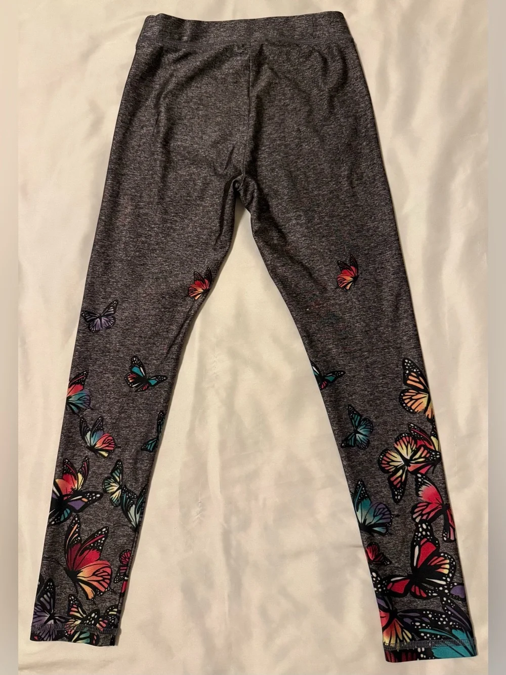 Justice Girl’s Gray Butterfly Leggings-Size 8